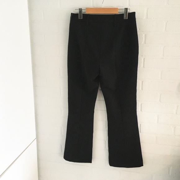 Anthropologie x Adrianna Papell Crop Pants Pull-on Front slit hem Black Sz 4 - Picture 9 of 16
